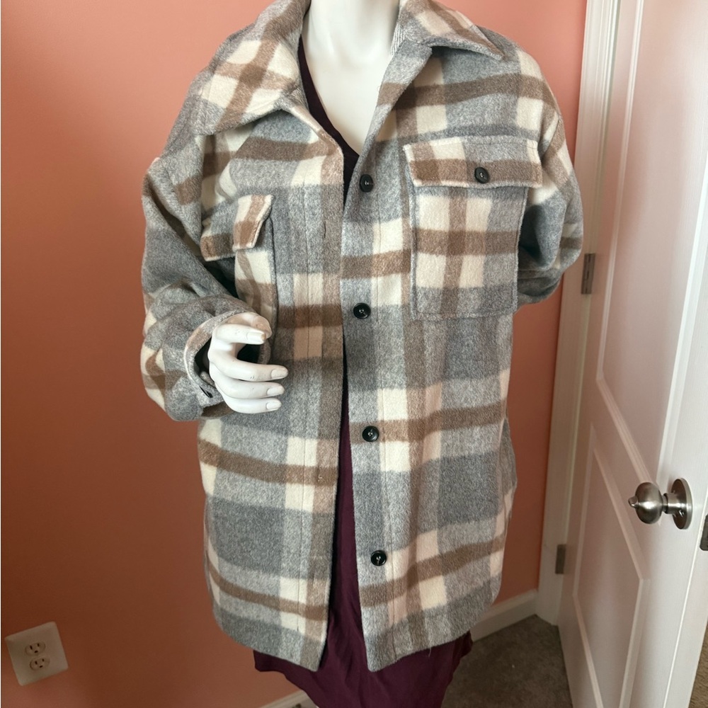 Vici Plaid Button-Up Jacket/ Shacket - image 3